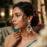 Aiman Mint Crystal Drop Earrings