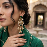 Riva Green Crystal Drop Earrings