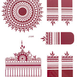 Dilara Henna Tattoo offers a traditional henna design with a deep red hue that will stay vibrant. Perfect for weddings, parties, festivals & more.  Details: Deep Red  Design is 1 hand, includes cuff.
